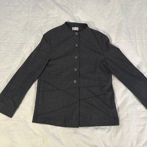 Zapa grey single breasted collarless jacket, 5 buttons size FR34